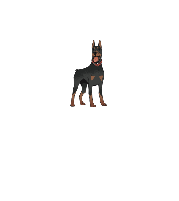Tricou cu câine dobermann model gri pe tricou