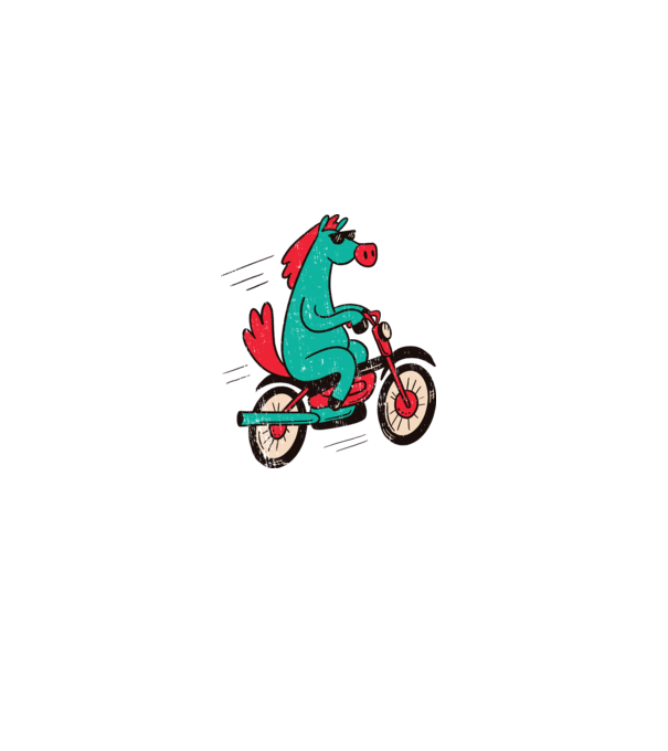 Cal cu bicicletă model verde pe tricou