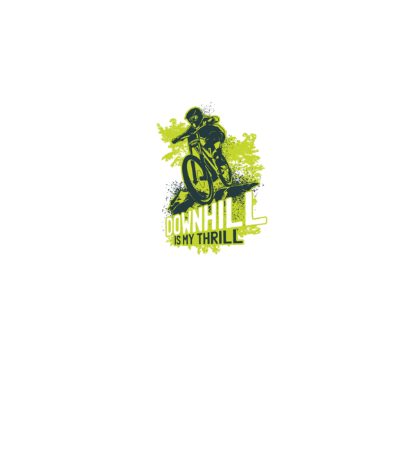 Downhill Is My Thrill tricou bicicletă model negru pe tricou