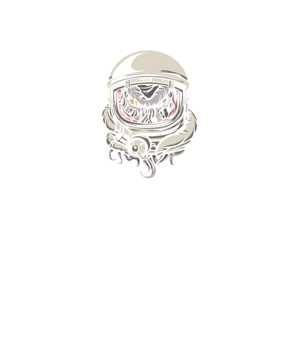 Cthulhu Astronaut model negru pe tricou