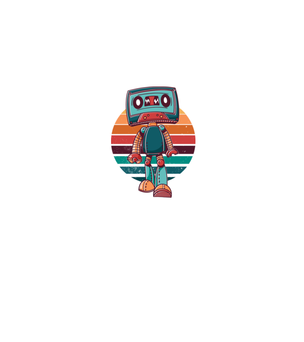 Robot Casetă retro model gri pe tricou