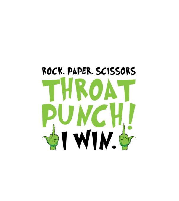 Rock paper scissors - Grinch model alb pe tricou
