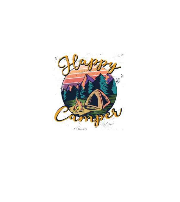 Happy Camper tricou camping model nisipiu pe tricou