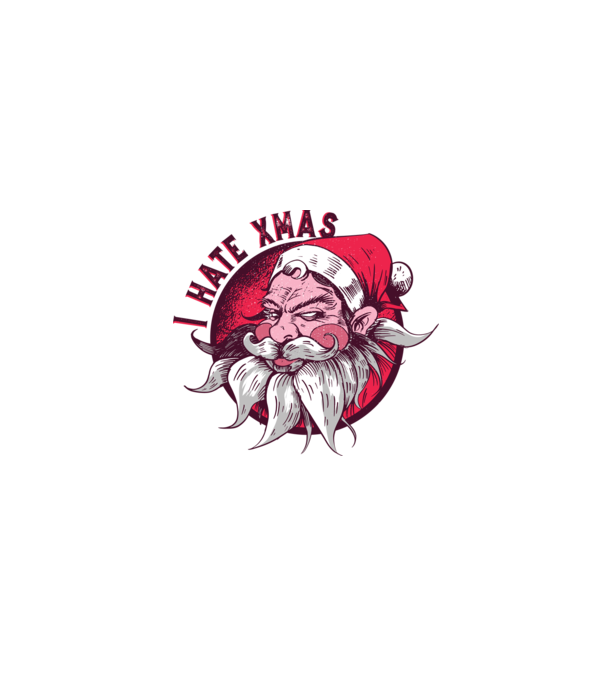 I Hate Xmas model alb pe tricou