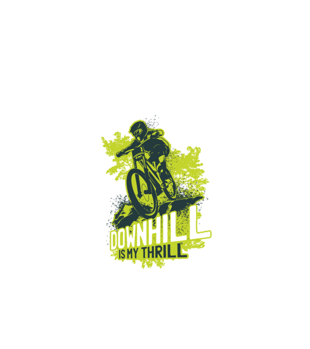 Downhill Is My Thrill tricou bicicletă model negru pe tricou