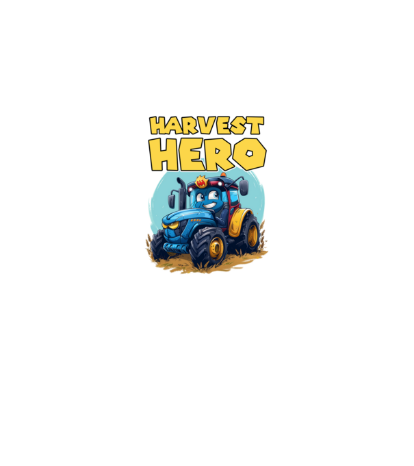 Harvest Hero Tractor model negru pe tricou