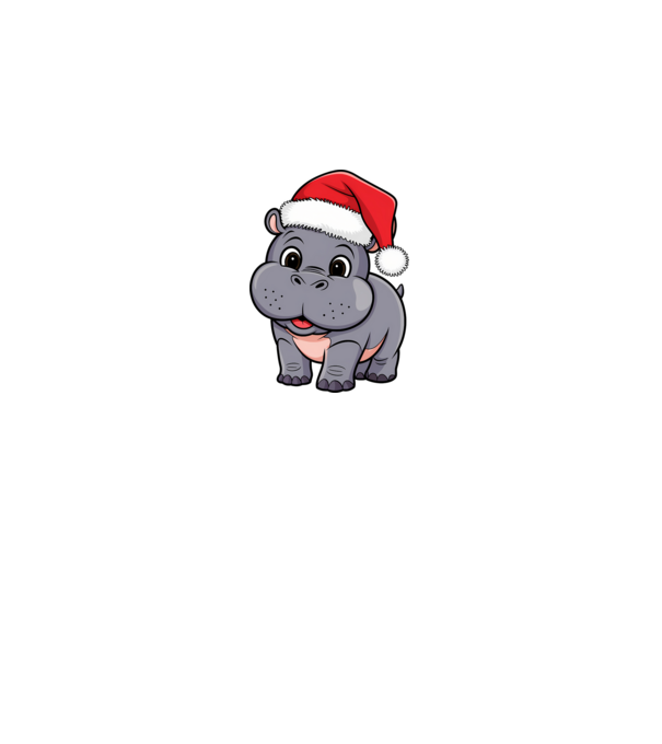 Crăciun Hippo model alb pe tricou