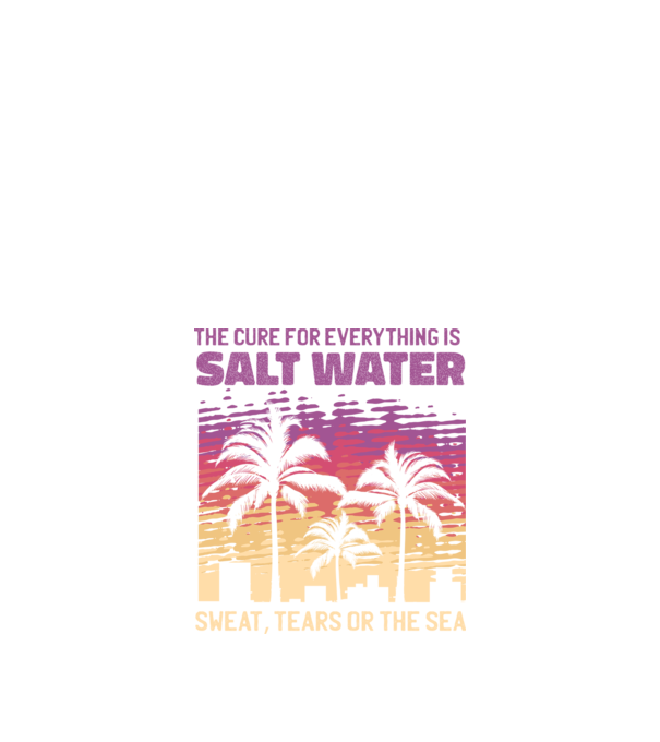Retro Sunset - Apa sărată este leac pentru orice model negru pe tricou