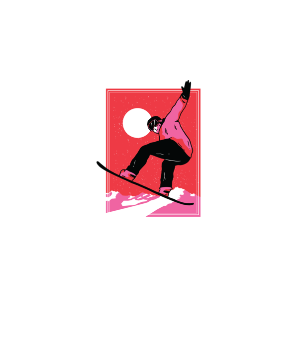 Snowboard poster model albastru închis pe tricou