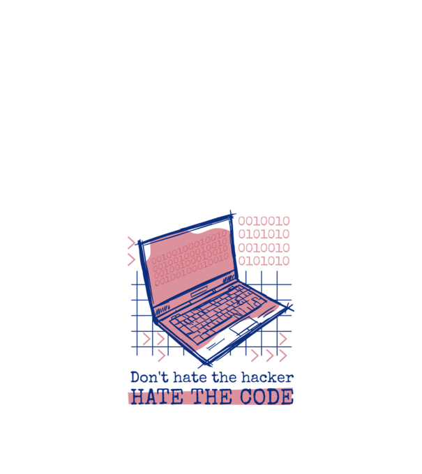 Nu urî hackerul, urăște codul model alb pe tricou