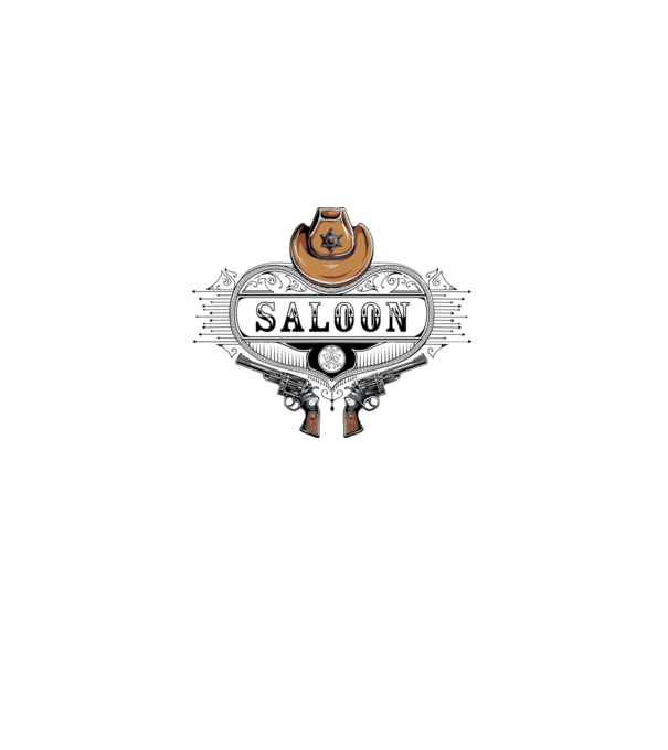 Cowboy saloon western model gri pe tricou
