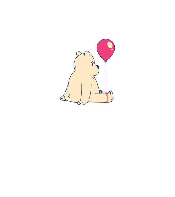 Teddy Drăguț cu Balon model roz pe tricou