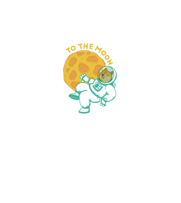 Dogecoin to the moon model negru pe tricou