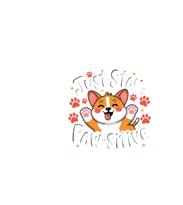 Just Stay Paw-sitive Negru model negru pe tricou