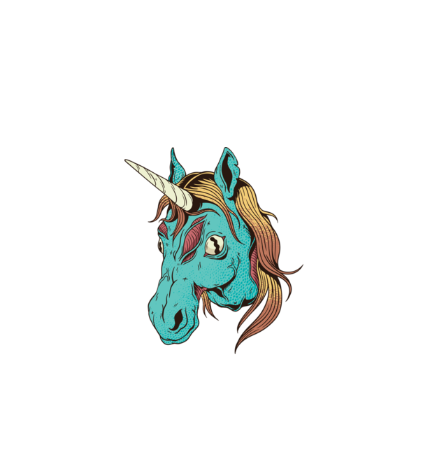 Unicorn Zombie model negru pe tricou
