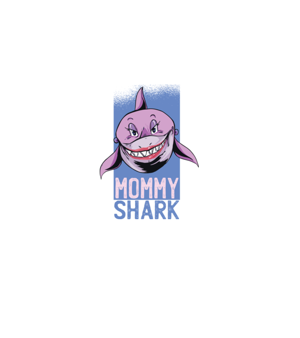 Mommy Shark tricou pentru mama model negru pe tricou