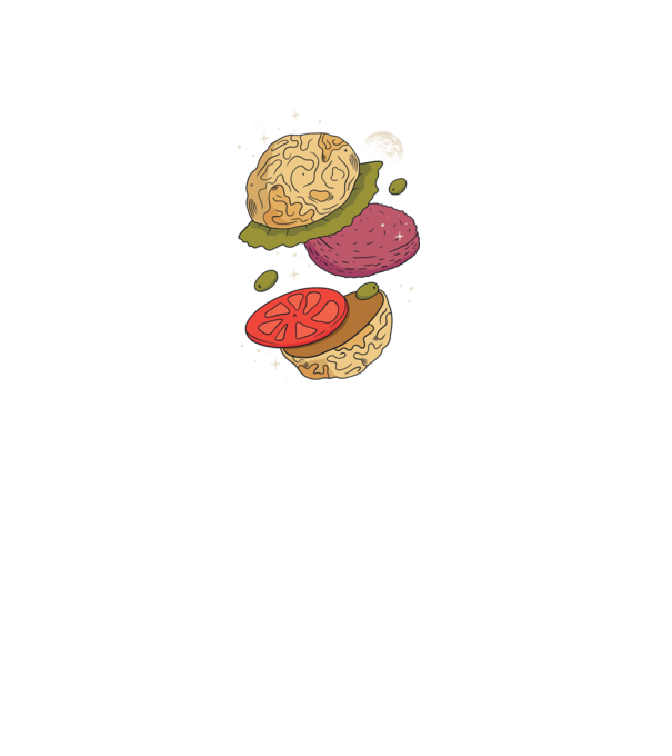 Burger lună model negru pe tricou