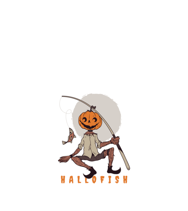 Hallofish - Pescar Halloween model negru pe tricou