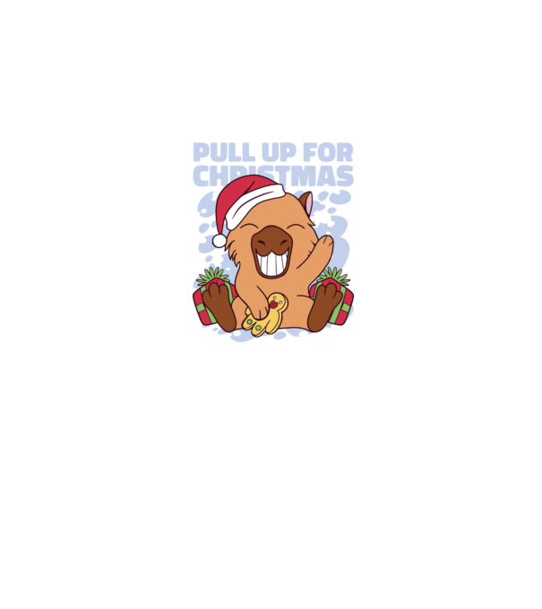 Pull up for christmas Capybara model alb pe tricou