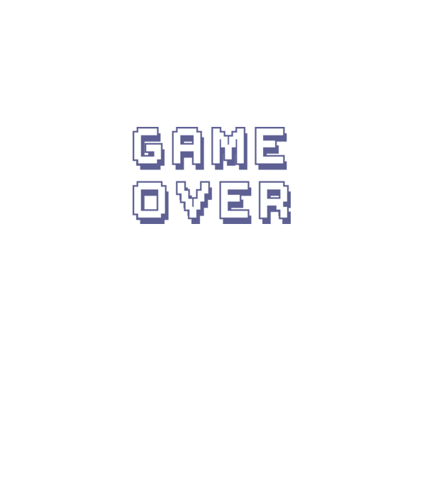 Game Over model alb pe tricou