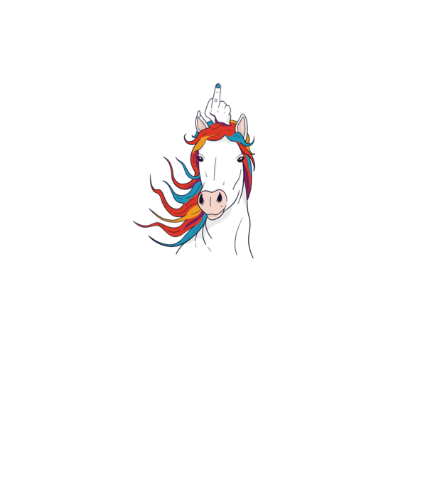 Unicorn Fuck Off model negru pe tricou