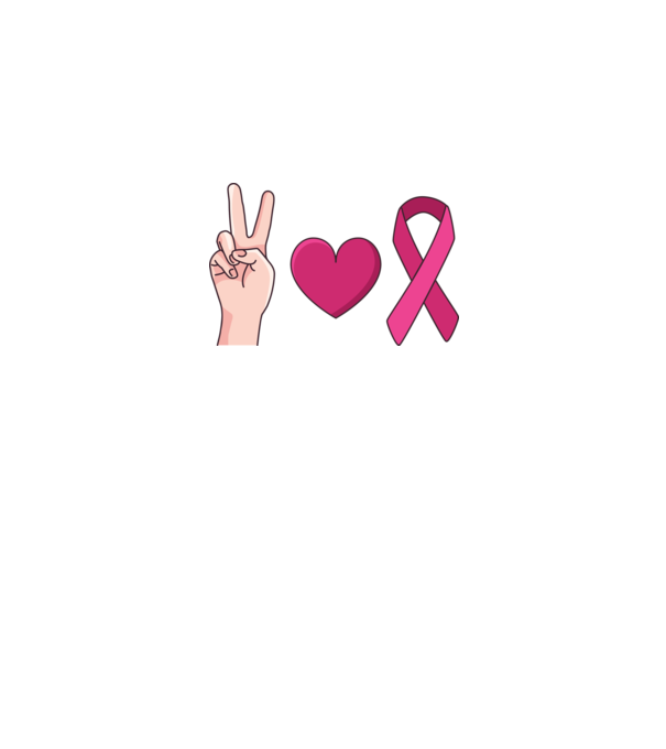 Peace Love lupta împotriva cancerului de sân model alb pe tricou