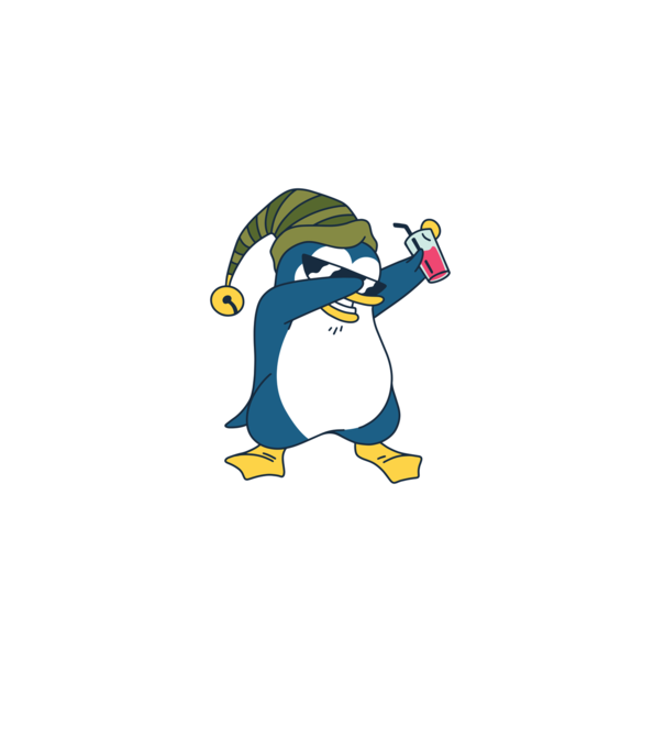 Pinguin DAB model negru pe tricou