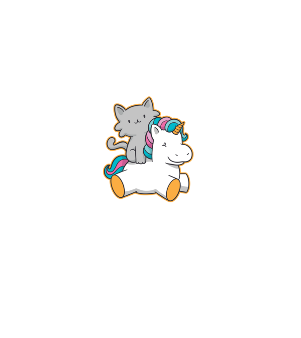 Unicorn Cu pisică model albastru închis pe tricou