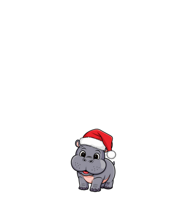 Crăciun Hippo model alb pe tricou
