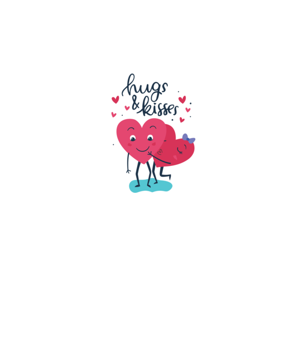 'Hugs and Kisses Tricou drăguț pentru Valentine''s Day' model alb pe tricou