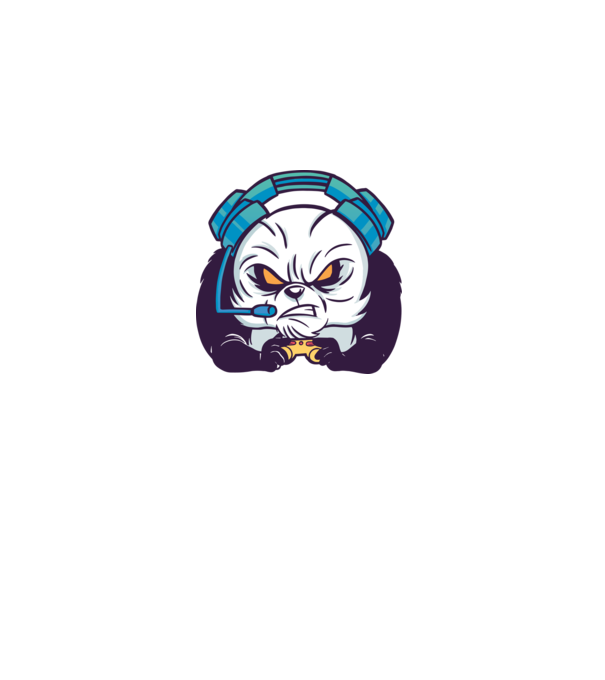 Gamer Panda model alb pe tricou