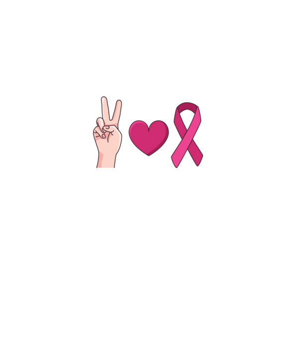 Peace Love lupta împotriva cancerului de sân model alb pe tricou