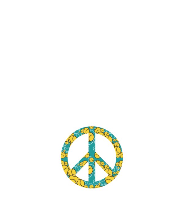Simbol Baseball Peace model albastru închis pe tricou
