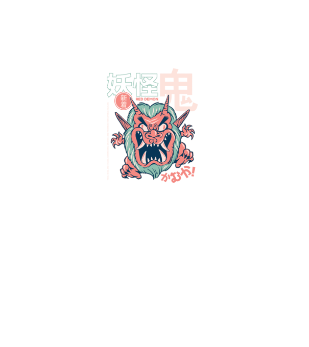 Oni Yokai Anime model turcoaz pe tricou