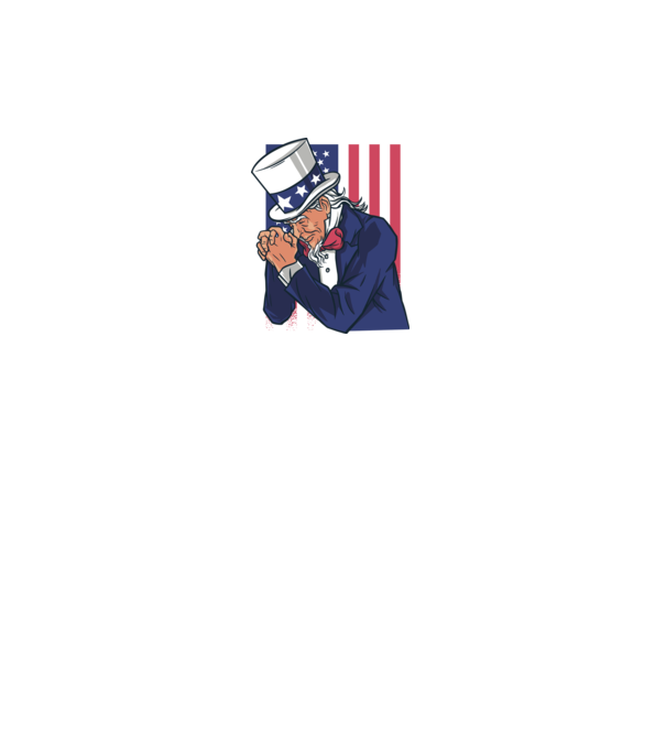Uncle Sam se roagă model alb pe tricou