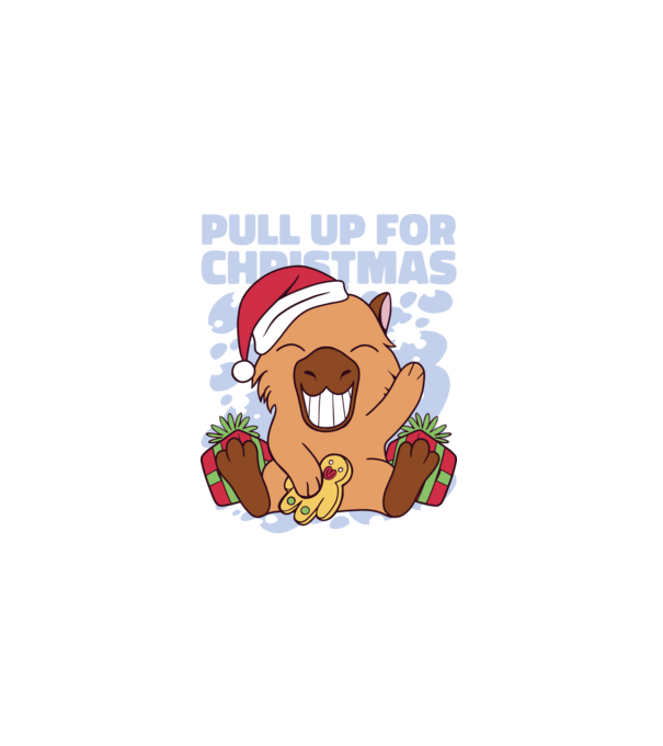Pull up for christmas Capybara model alb pe tricou