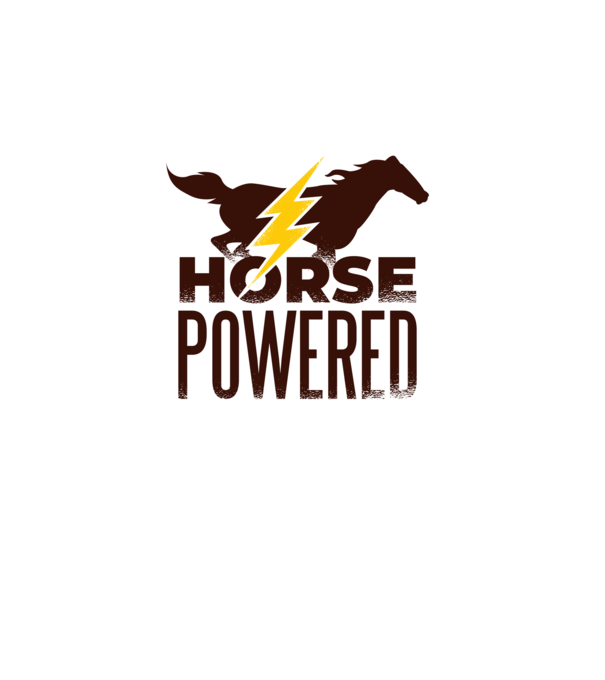 Horse Powered Cal-putere tricou călăreț model alb pe tricou