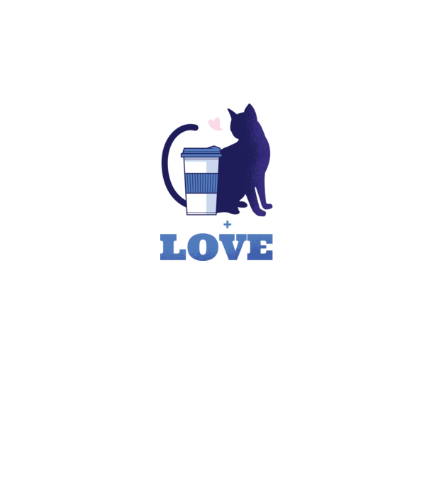 Cafea + Pisici = dragoste model negru pe tricou