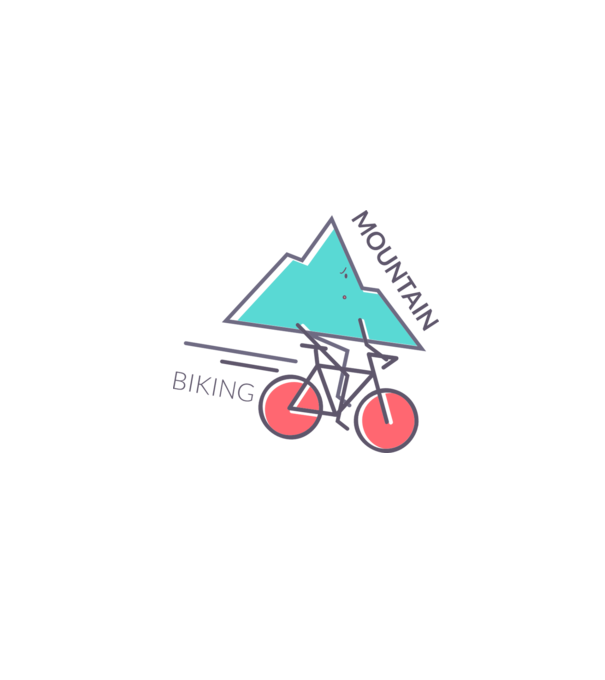 Mountain Biking model alb pe tricou