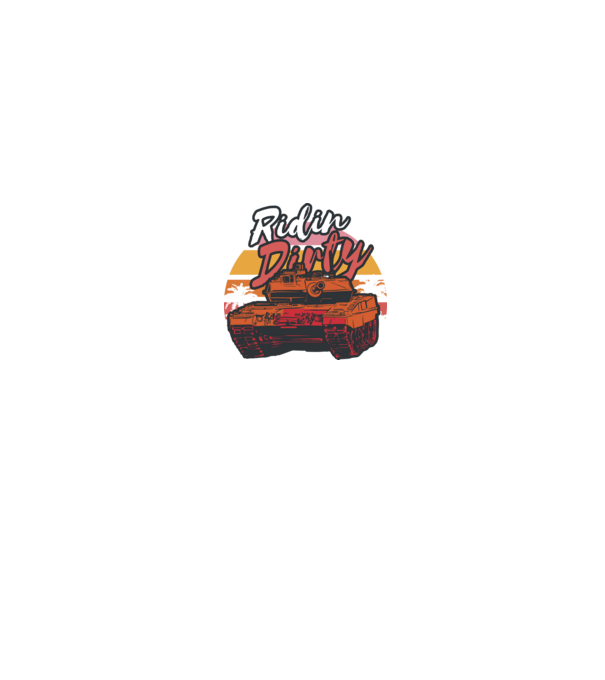 Ridin Dirty tricou cu tanc model negru pe tricou