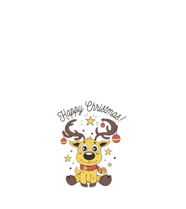 Happy Christmas Reindeer Alb model alb pe tricou