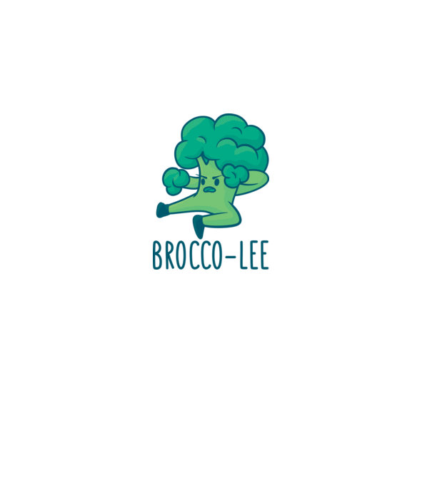Brocco-Lee - Broccoli Karate model alb pe tricou