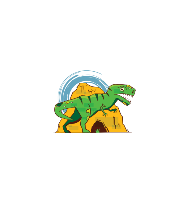 Dinozaur T-rex model negru pe tricou