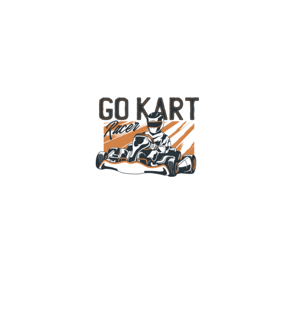 Concurent Go-kart model alb pe tricou