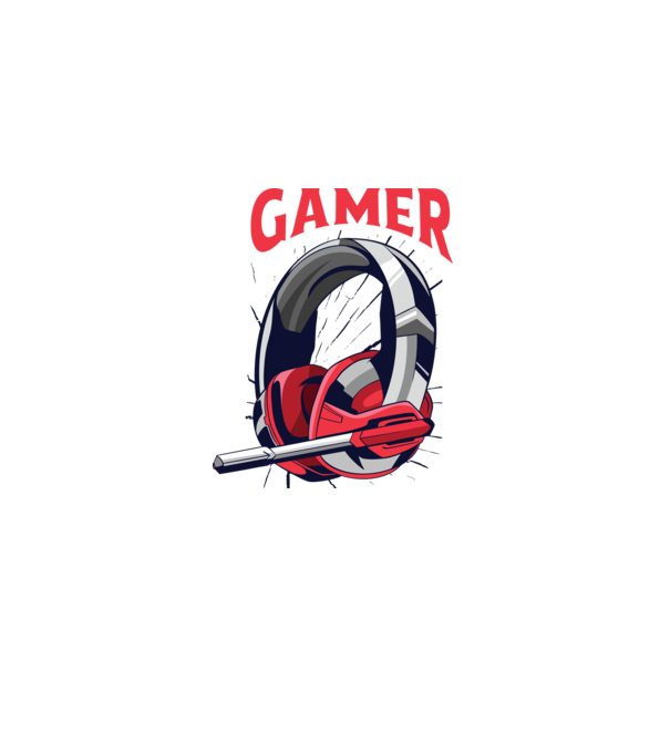 Căști Gamer model alb pe tricou