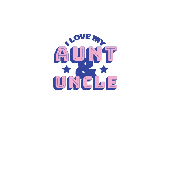 I Love My Aunt & Uncle model albastru deschis pe tricou