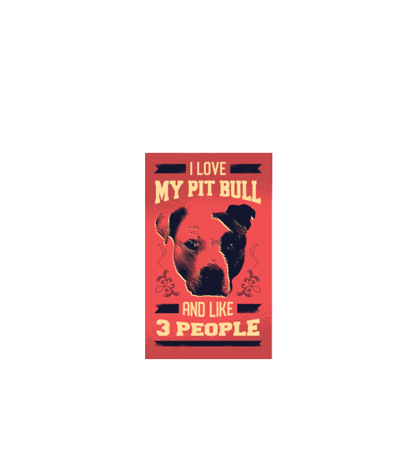 Îmi iubesc Pitbull-ul meu și încă 3 persoane model alb pe tricou