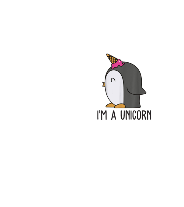 'I''m a unicorn - penguin' model galben neon pe tricou