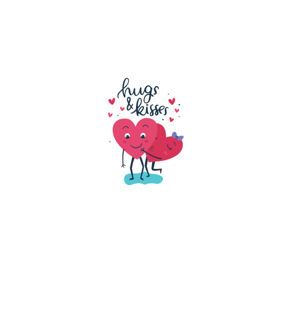 'Hugs and Kisses Tricou drăguț pentru Valentine''s Day' model nisipiu pe tricou