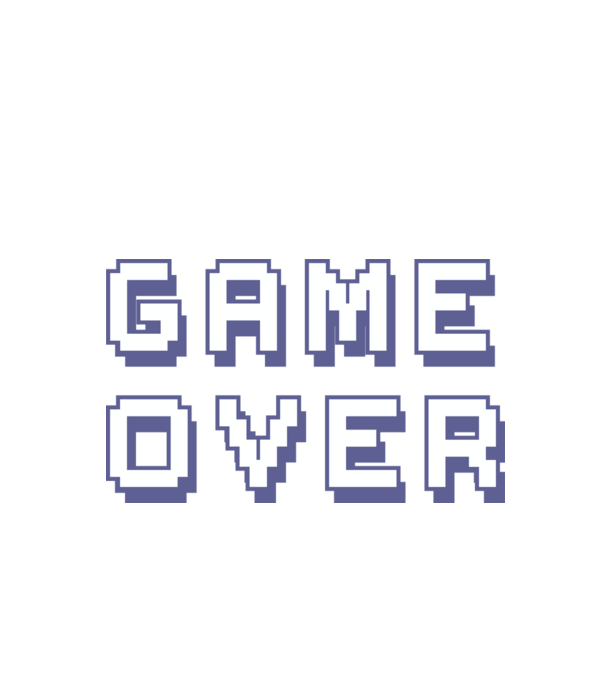 Game Over model alb pe tricou